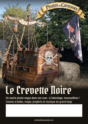 Affiche Le Crevette Noire avec un espace blanc pour les informations de votre événement
